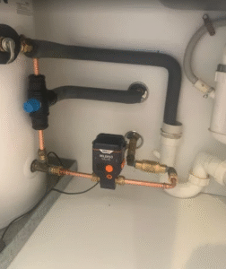 Commercial Plumbing Northern Beaches Commercial hot water system installed in a cupboard by Northern Beaches plumbers.